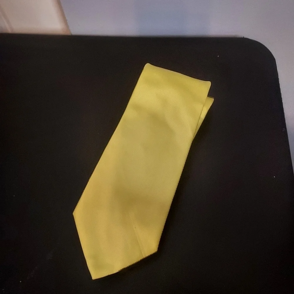 Gabriel Moon Bright Yellow Tie 100% Microfiber Woven Tie Handmade